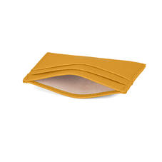 Slim Credit Card Case in Mustard Saffiano