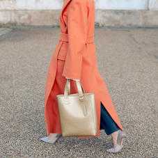 Small Editor’s ‘A’ Tote in Gold Saffiano