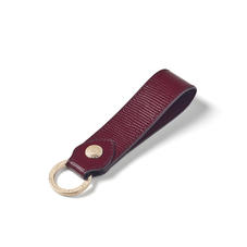Leather Loop Keyring in Bordeaux Silk Lizard