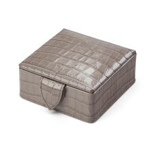 Stud Box in Deep Shine Warm Grey Small Croc