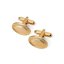 Engraved Edge Oval Cufflinks