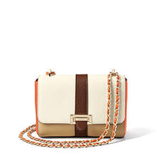 Lottie Bag in Chestnut, Sand, Ivory & Marmalade Pebble