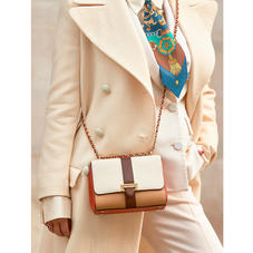 Lottie Bag in Chestnut, Sand, Ivory & Marmalade Pebble