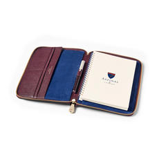 A5 Zipped Padfolio in Burgundy Saffiano
