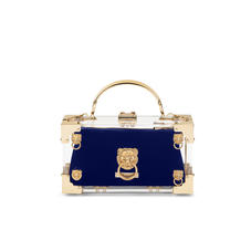 Trinket Box Internal Pouch in Navy Velvet