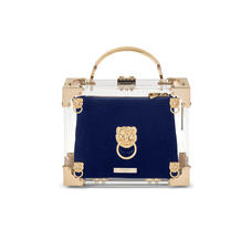 Trunk Clutch Internal Pouch in Navy Velvet