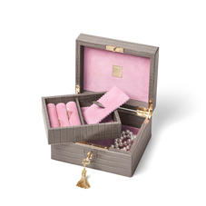 Bijou Jewellery Box in Deep Shine Warm Grey Small Croc
