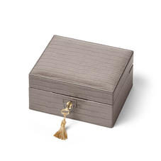 Bijou Jewellery Box in Deep Shine Warm Grey Small Croc