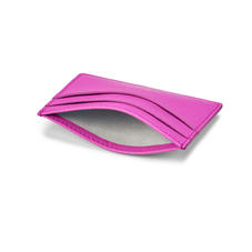 Slim Credit Card Case in Hibiscus Saffiano