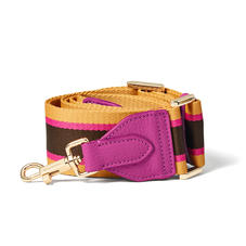 Webbing Bag Strap in Hibiscus, Sand & Brown Stripes