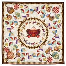Hot Air Balloon Silk Scarf in Chestnut Pure Silk Twill