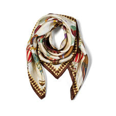 Hot Air Balloon Silk Scarf in Chestnut Pure Silk Twill