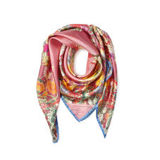 Ombre ‘A’ Floral Silk Scarf in Pink