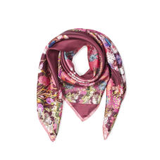 Ombre ‘A’ Floral Silk Scarf in Bordeaux