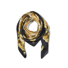 Harlequin Cherub Silk Scarf in Neutral Pure Silk Twill