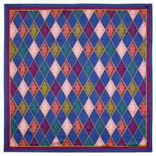 Aspinal Harlequin Silk Scarf in Multi-coloured Pure Silk Twill