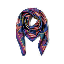 Aspinal Harlequin Silk Scarf in Multi-coloured Pure Silk Twill