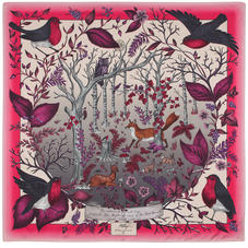 Robin Silk Scarf in Magenta