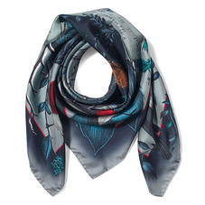 Robin Silk Scarf in Midnight Blue