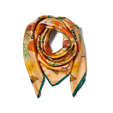 Botanical 'A' Silk Scarf in Meadow Pure Silk