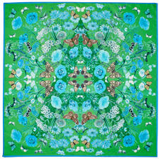 Botanical 'A' Silk Scarf in Chalkhill Blue Pure Silk