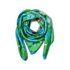 Botanical 'A' Silk Scarf in Chalkhill Blue Pure Silk