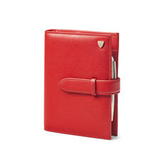 Compact Personal Organiser in Scarlet Saffiano & Navy Suede