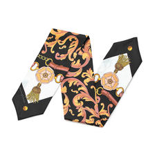 Signature Shield Silk Neck Bow Scarf in Black