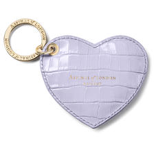 Heart Key Ring in Deep Shine English Lavender Small Croc