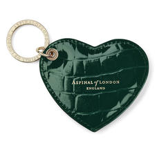 Heart Key Ring in Evergreen Patent Croc