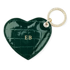 Heart Key Ring in Evergreen Patent Croc
