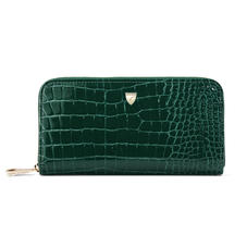 Continental Purse in Evergreen Patent Croc