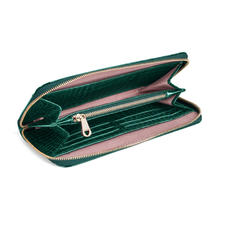 Continental Purse in Evergreen Patent Croc