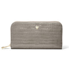 Continental Purse in Deep Shine Warm Grey Small Croc