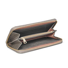 Continental Purse in Deep Shine Warm Grey Small Croc