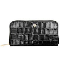 Continental Purse in Deep Shine Black Croc