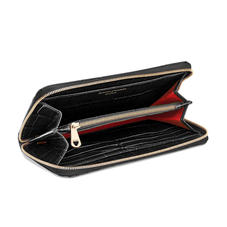 Continental Purse in Deep Shine Black Croc