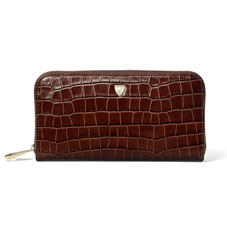 Continental Purse in Deep Shine Chestnut Small Croc