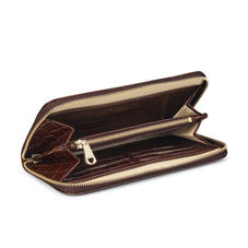 Continental Purse in Deep Shine Chestnut Small Croc