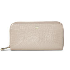 Continental Purse in Soft Taupe Patent Croc