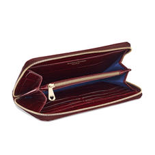 Continental Purse in Deep Shine Bordeaux Croc