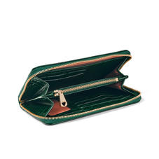 Midi Continental Purse in Evergreen Patent Croc