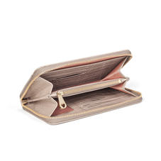 Midi Continental Purse in Soft Taupe Patent Croc