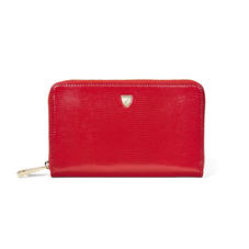 Midi Continental Purse in Scarlet Silk Lizard