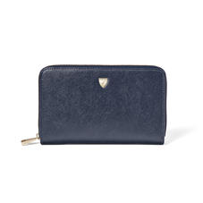 Midi Continental Purse in Navy Saffiano