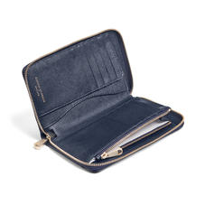 Midi Continental Purse in Navy Saffiano