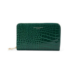 Midi Continental Purse in Evergreen Patent Croc
