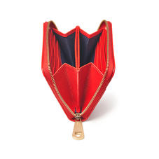 Slim Mini Continental Purse in Scarlet Silk Lizard