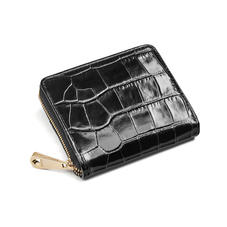Slim Mini Continental Purse in Deep Shine Black Croc