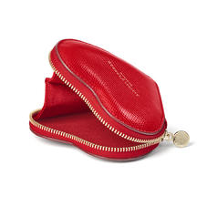 Heart Coin Purse in Scarlet Silk Lizard